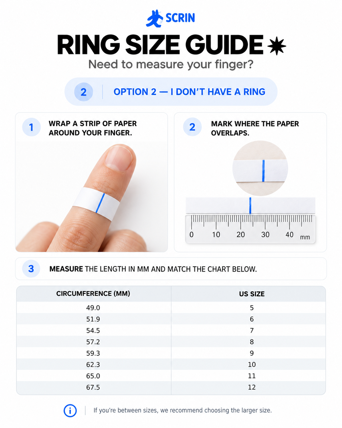 How to measure finger circumference